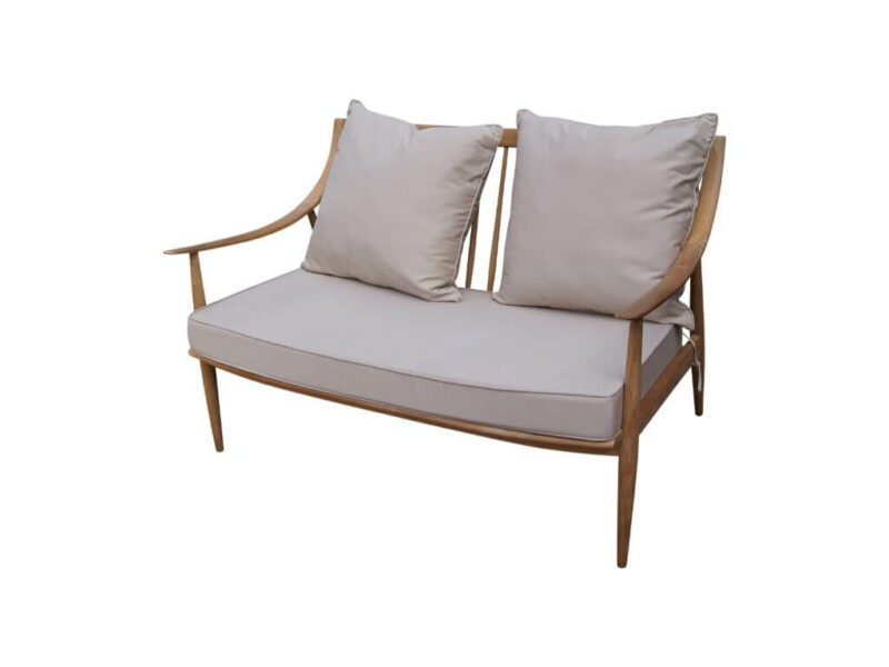 gartenbank cameo aus teakholz parkbank lounge relaxbank 126cm di2933 – bild 2