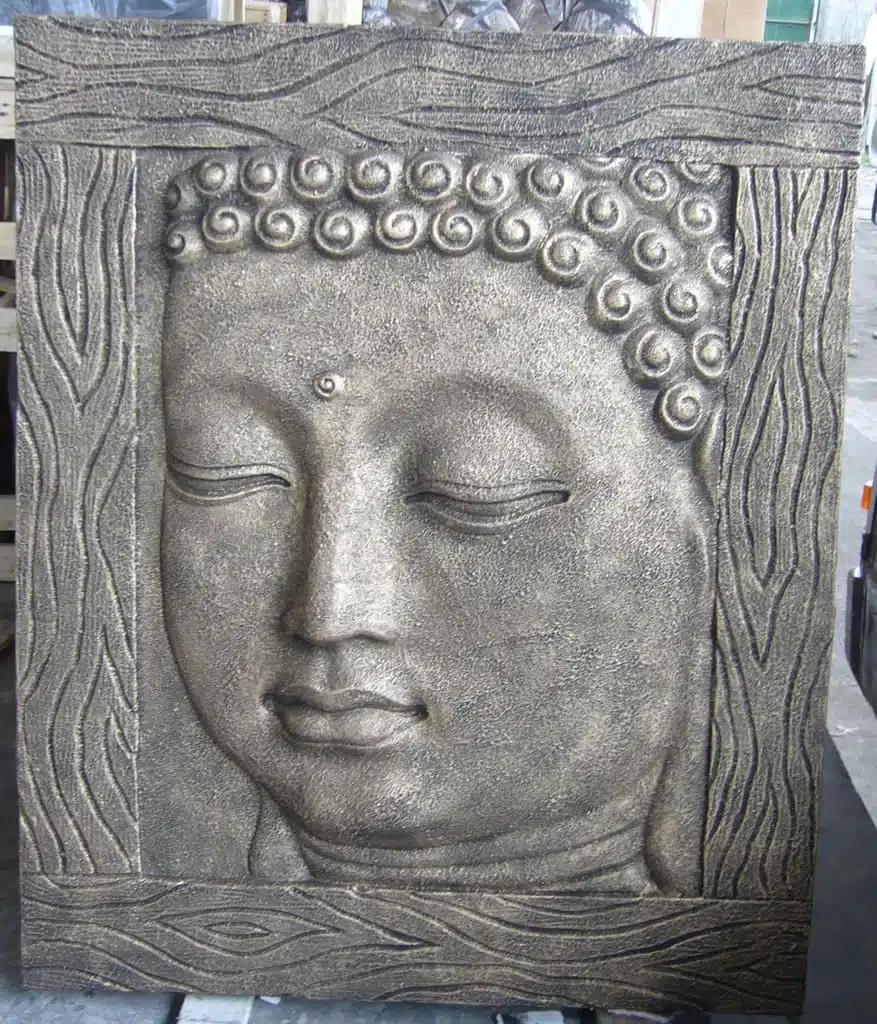 Buddha Kopf Wandrelief Figur Lavastein Deko Asian Antik k090